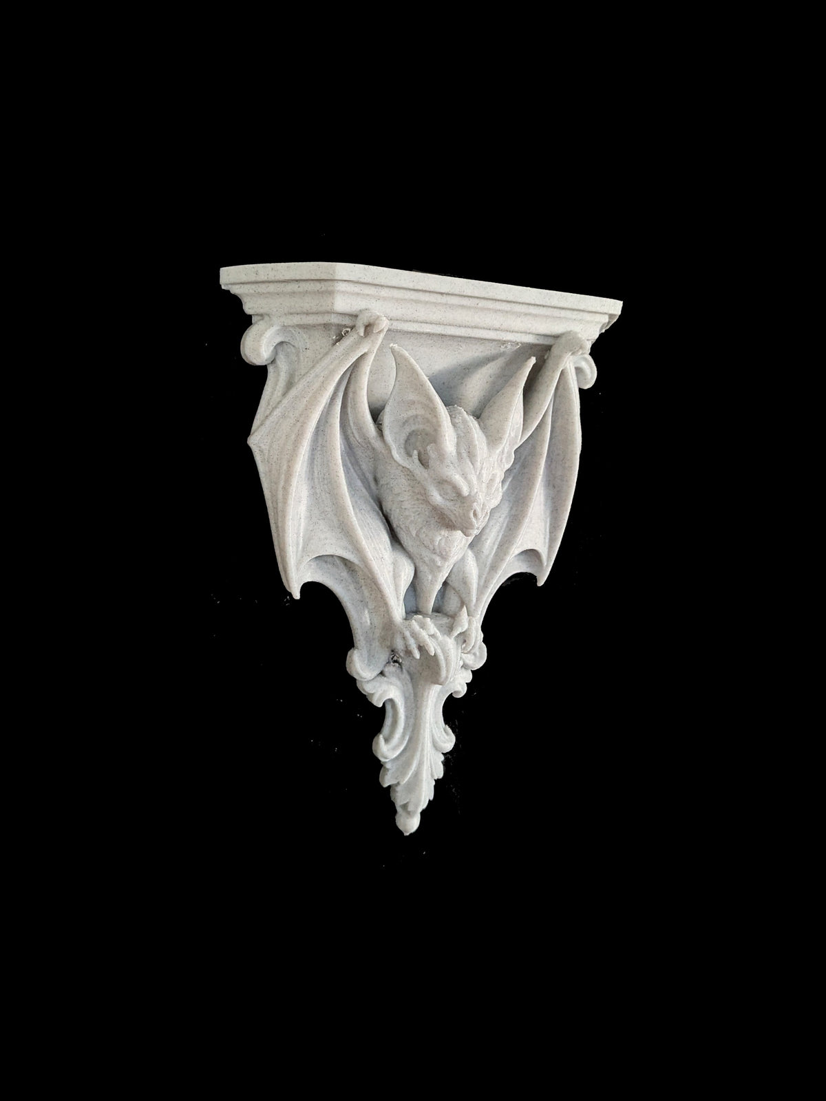Bat Corbel Wall Shelf Bracket - Marble Style Gothic Bat Decor