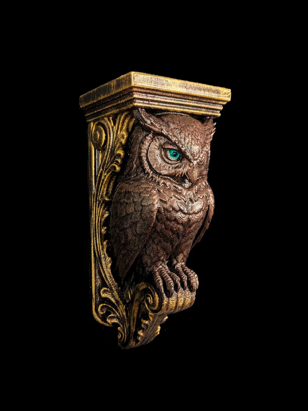 Owl Wall Corbel - Gothic Owl Shelf Bracket