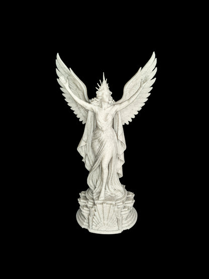 Art Deco Angel Statue - Marble Finish Winged Sculpture