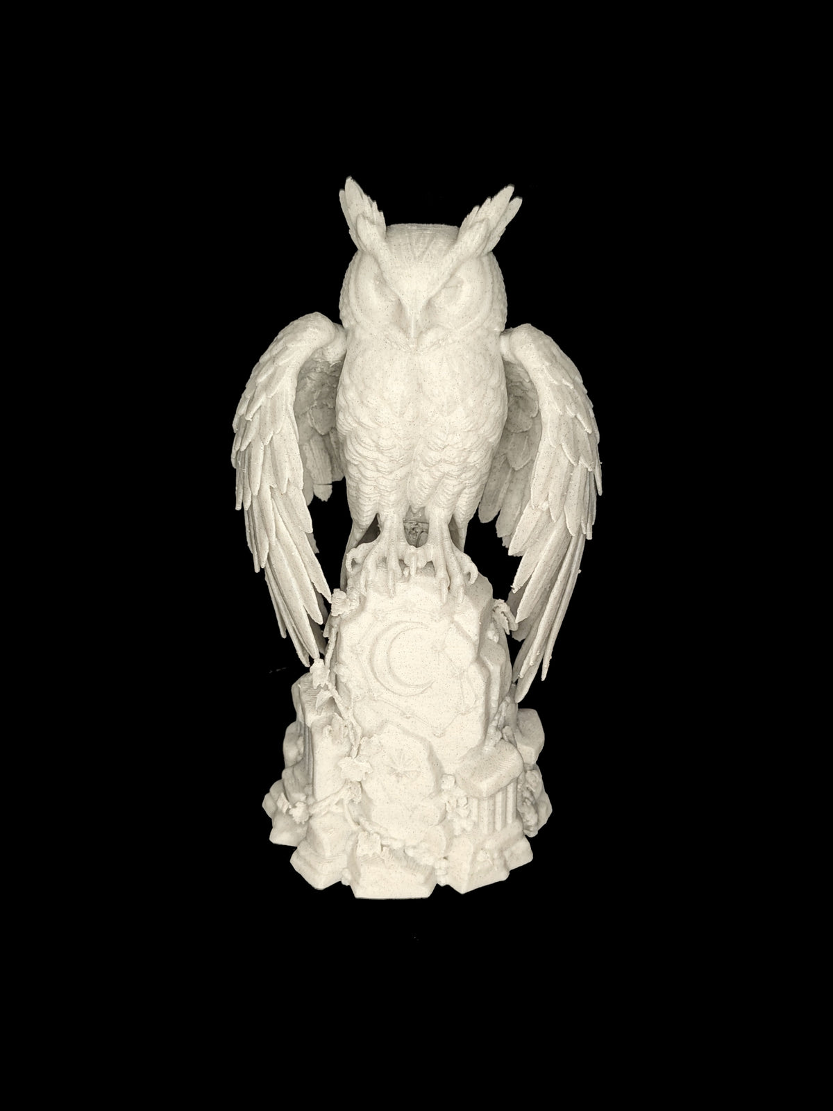 Owl Statue - Marble Style Celestial Wisdom Sculpture