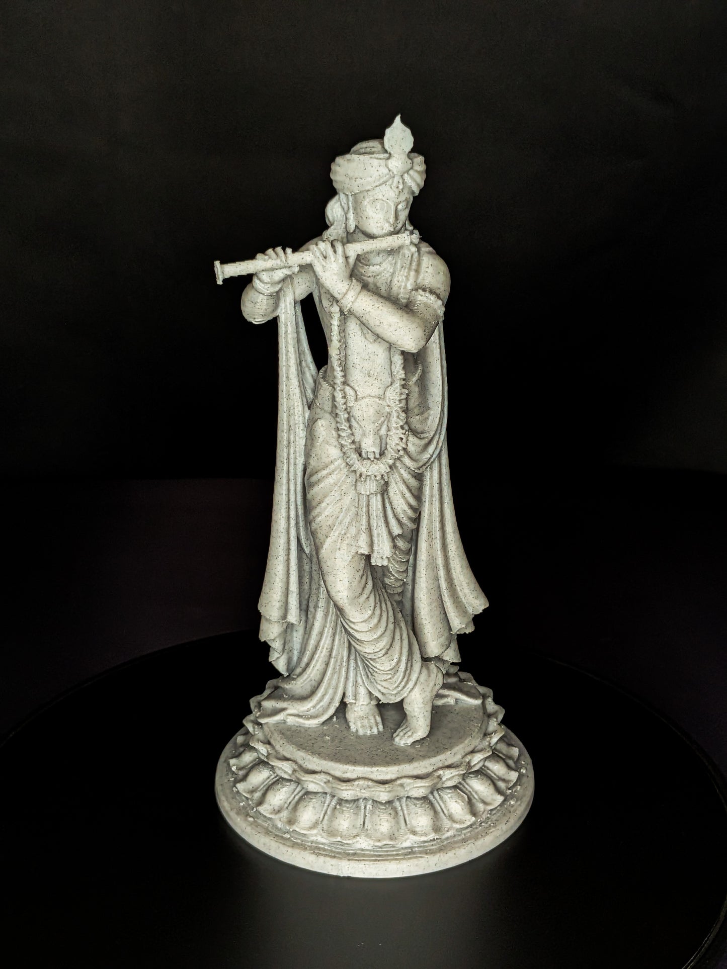 Krishna Statue - Marble Finish Hindu God Krishna Playing Flute Sculpture