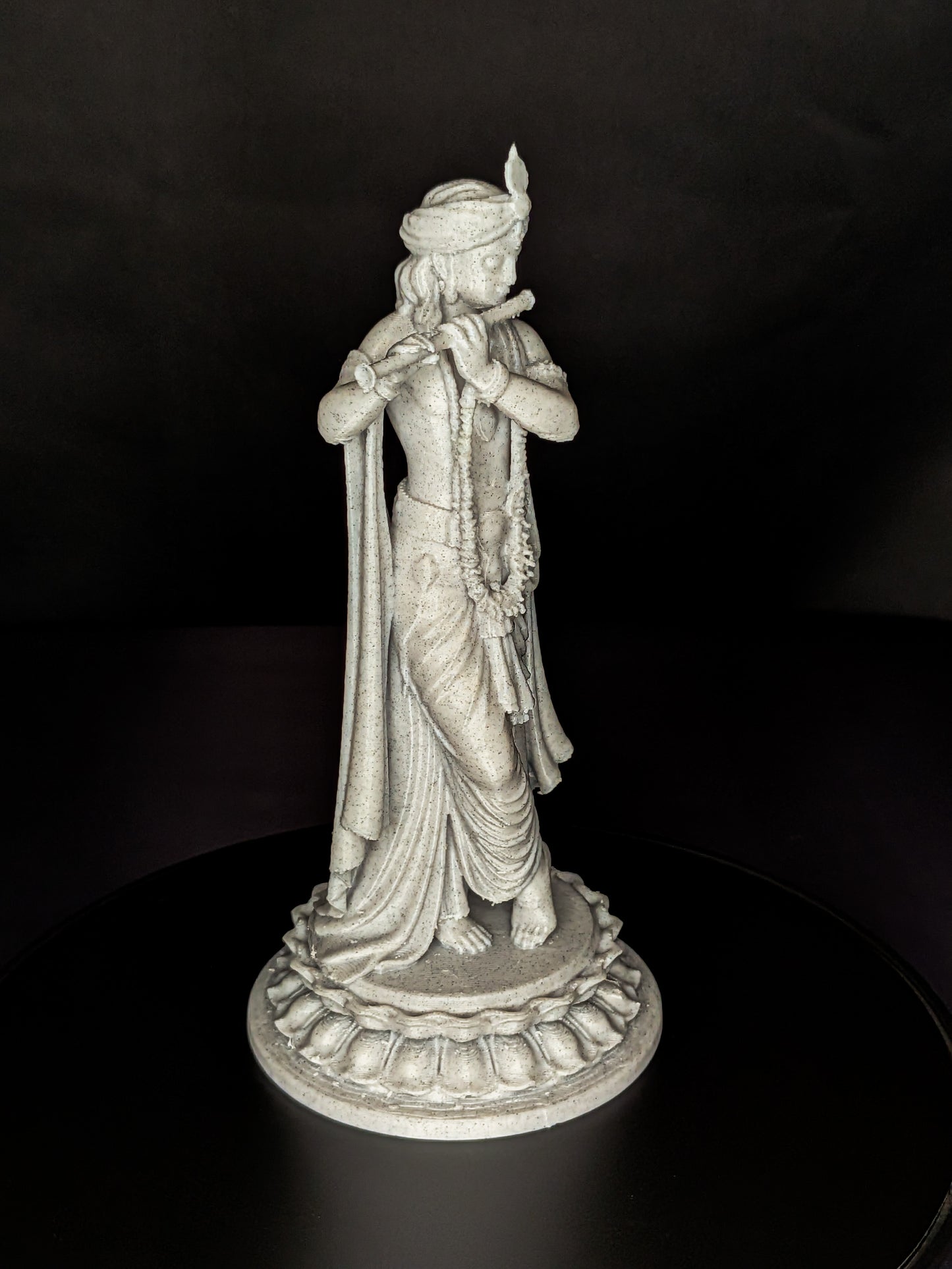 Krishna Statue - Marble Finish Hindu God Krishna Playing Flute Sculpture