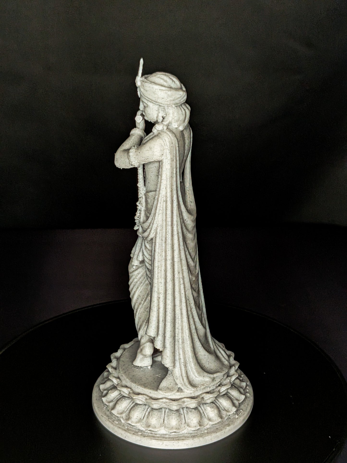 Krishna Statue - Marble Finish Hindu God Krishna Playing Flute Sculpture