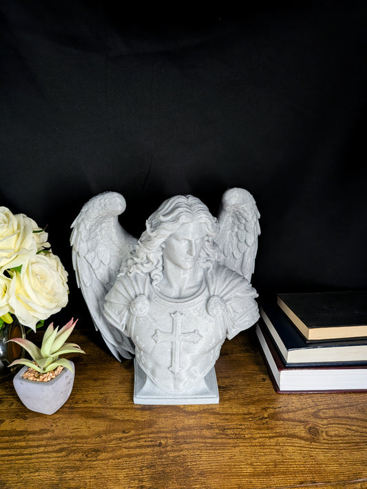 Archangel Michael Bust - Marble Finish Angel Sculpture
