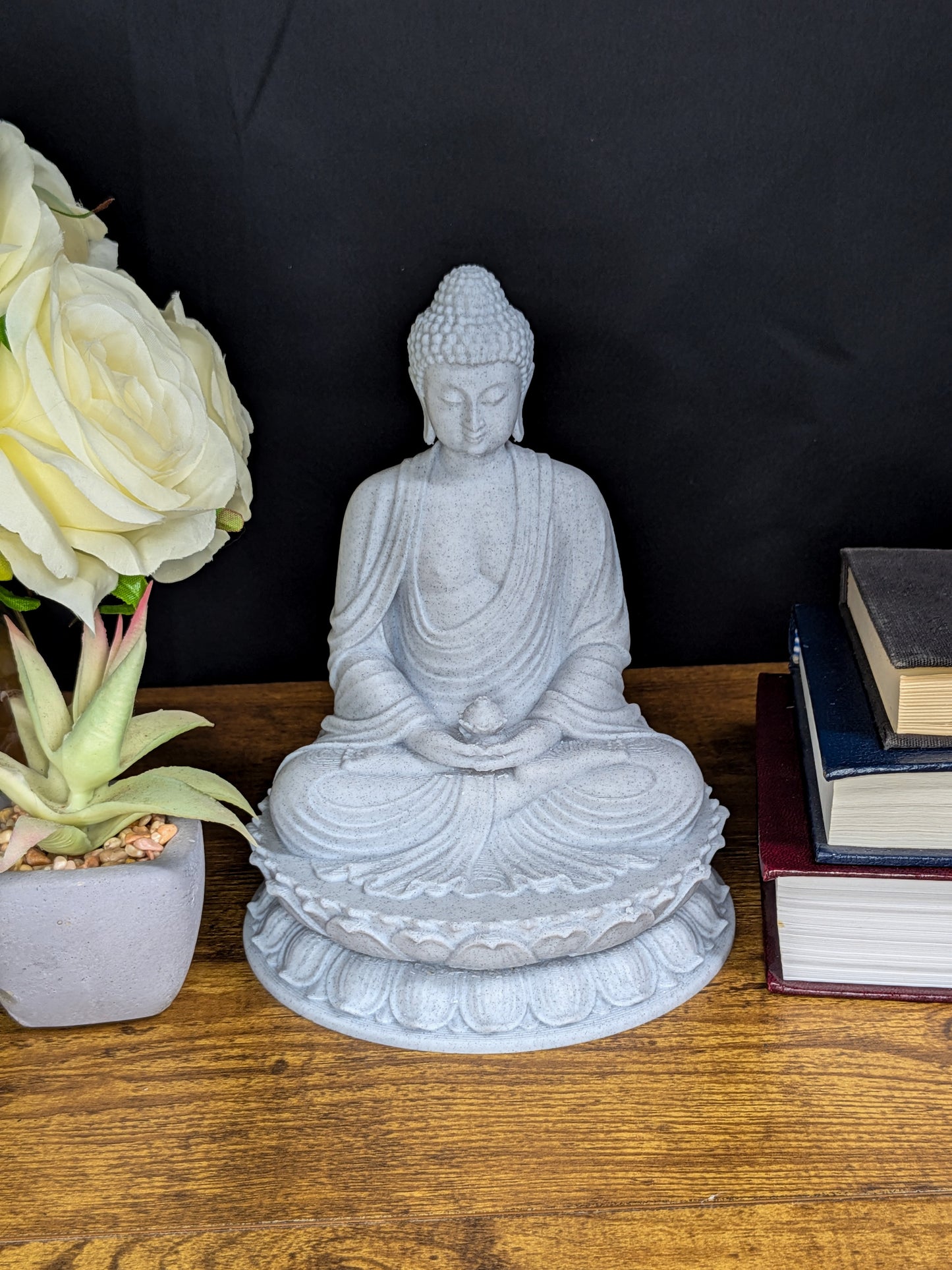Meditating Buddha Statue - Marble Style Zen Buddha Sculpture