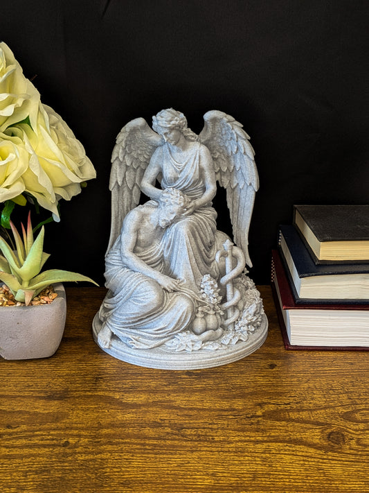 Healing Angel Statue - Marble Finish Guardian Angel Sculpture