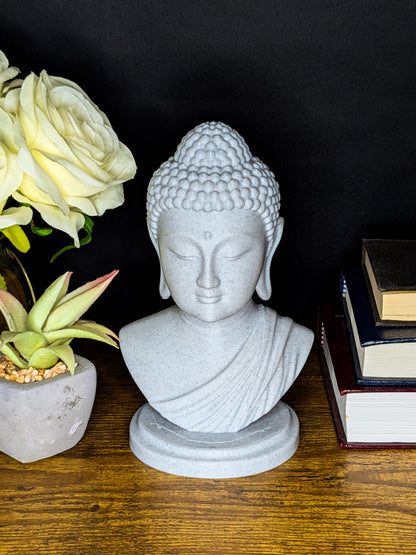 Buddha Head Statue - Marble Style Zen Meditation Sculpture