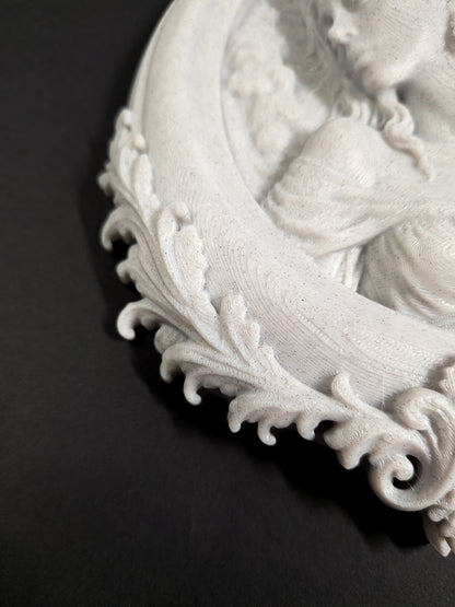 Moon Goddess Wall Relief - Marble Style Celestial Goddess Hanging Art