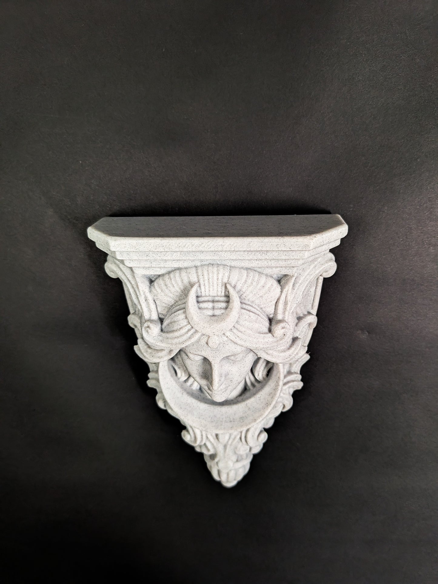 Moon Goddess Corbel Wall Decor - Marble Finish Celestial Gothic Shelf Bracket