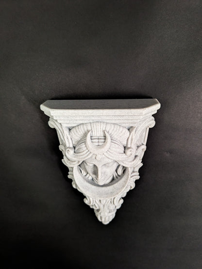 Moon Goddess Corbel Wall Decor - Marble Finish Celestial Gothic Shelf Bracket