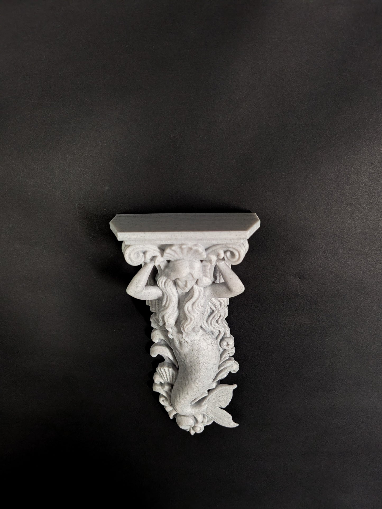 Mermaid Corbel Wall Decor - Marble Finish Coastal Gothic Shelf Bracket
