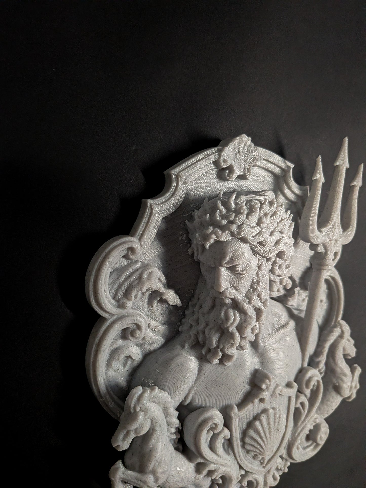 Poseidon Wall Relief - Marble Finish Greek Mythology Gothic Wall Art