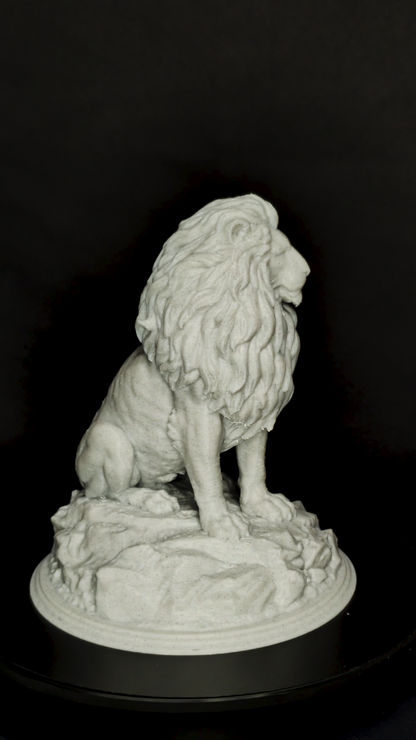 Marble Lion Statue - Regal Guardian Sculpture