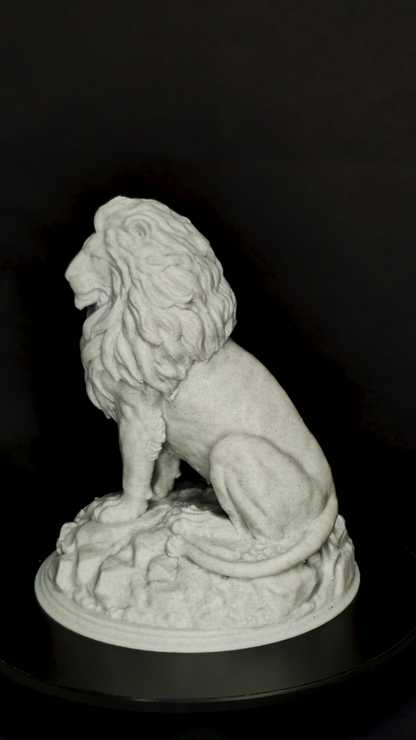 Marble Lion Statue - Regal Guardian Sculpture