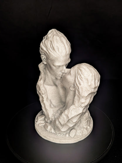Lovers Rock Statue - Marble Finish Romantic Sculpture
