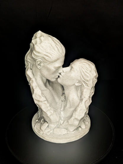 Lovers Rock Statue - Marble Finish Romantic Sculpture