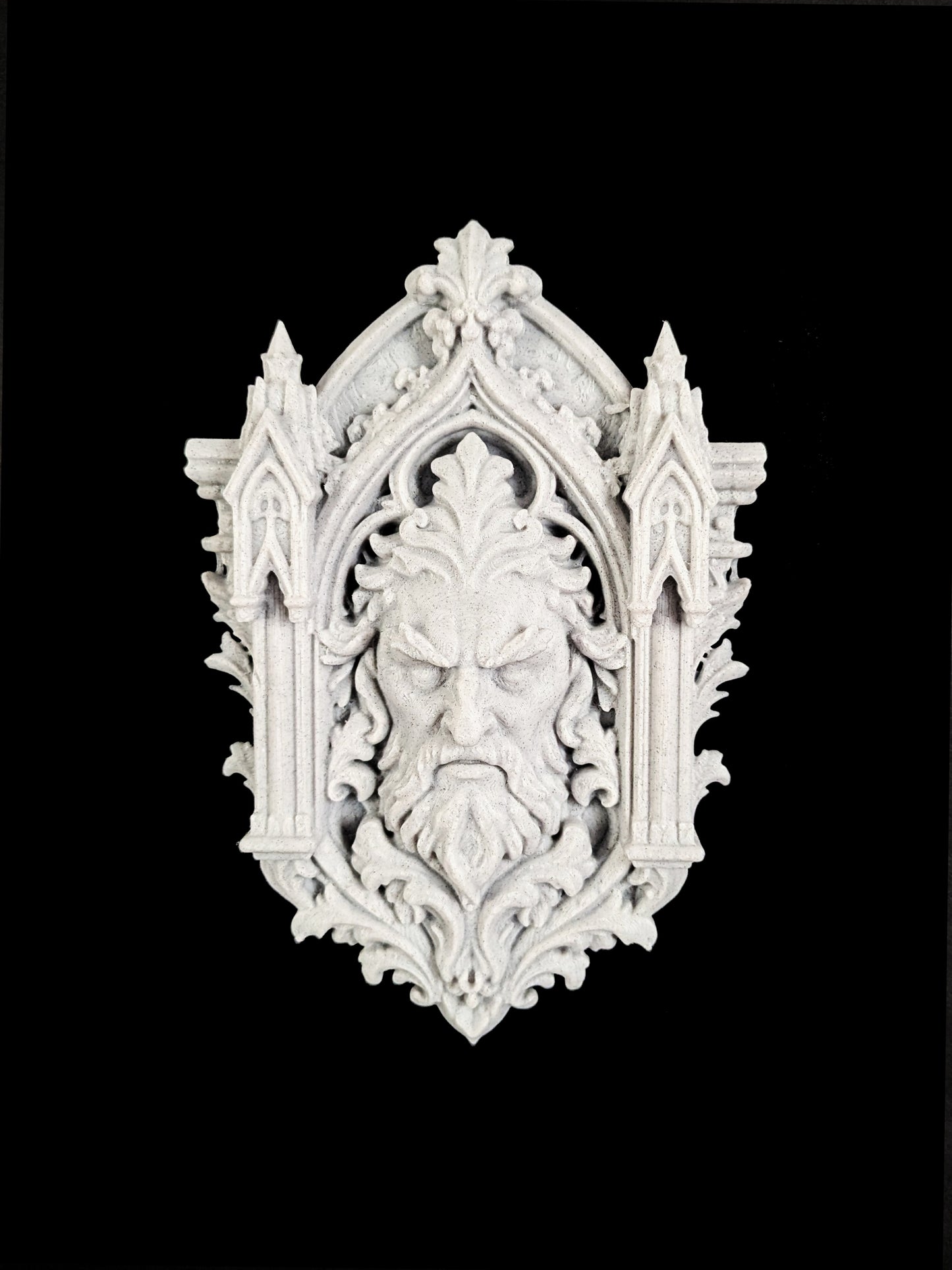Green Man Wall Relief - Gothic Forest Spirit Sculpture