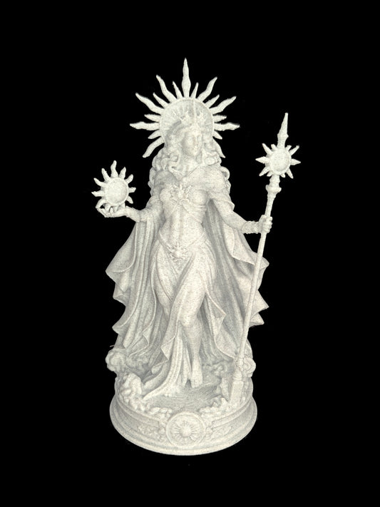Sun Goddess Statue - Solar Empress Hand Painted Sculpture