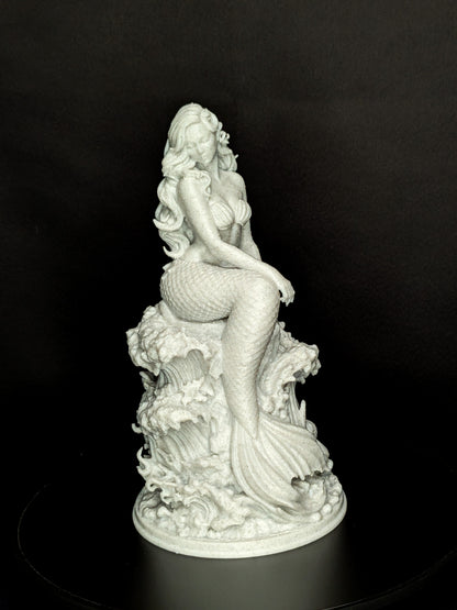 Mermaid Statue - Marble Finish Siren Sculpture