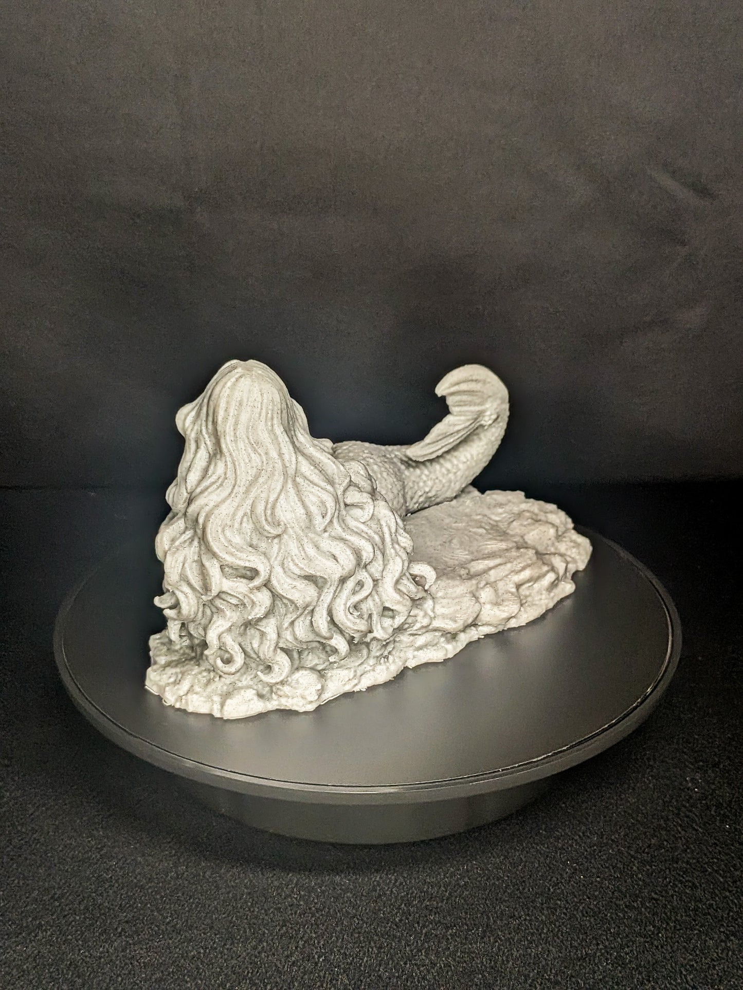 Mermaid Laying Statue - Marble Style Mythical Siren Sculpture