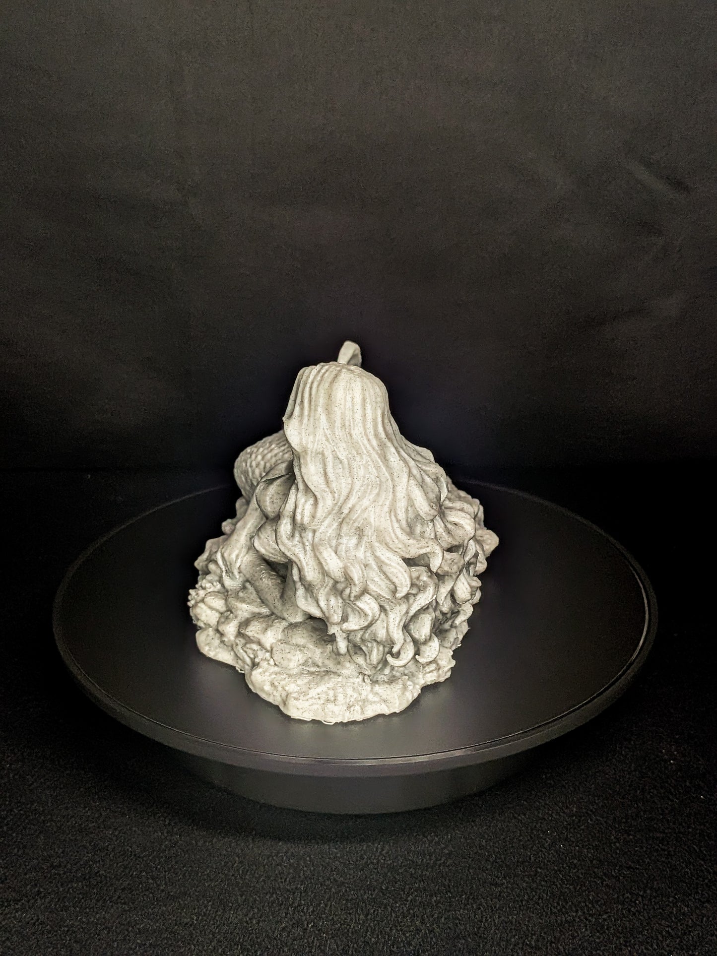 Mermaid Laying Statue - Marble Style Mythical Siren Sculpture