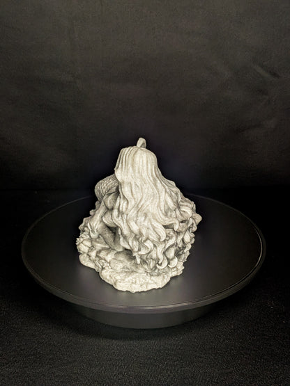 Mermaid Laying Statue - Marble Style Mythical Siren Sculpture