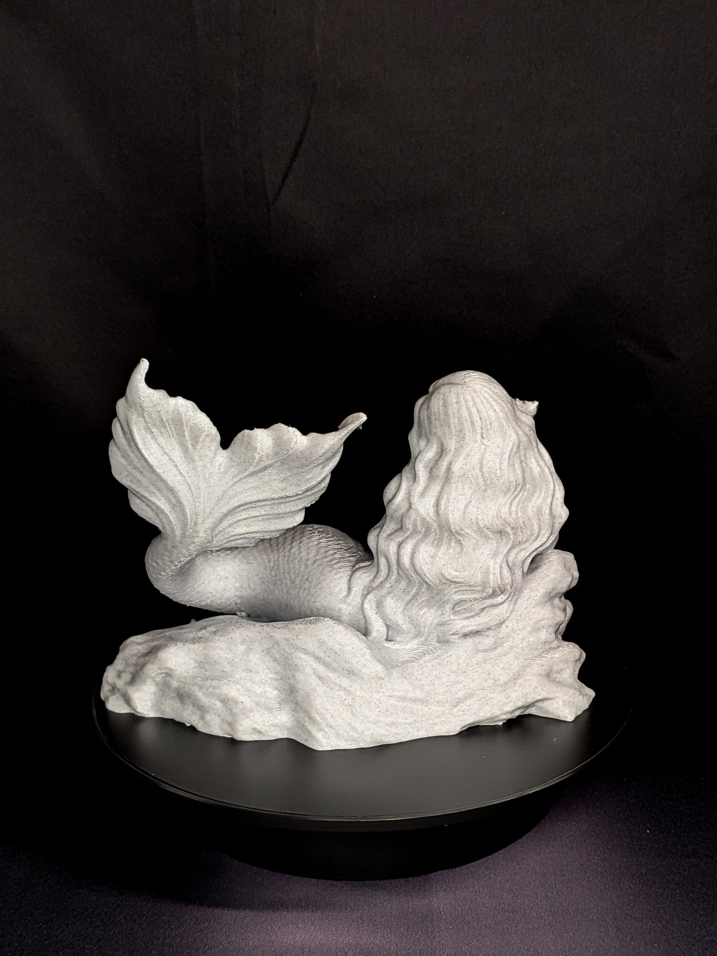 Mermaid Statue with Conch Shell - Marble Finish Mermaid Sculpture