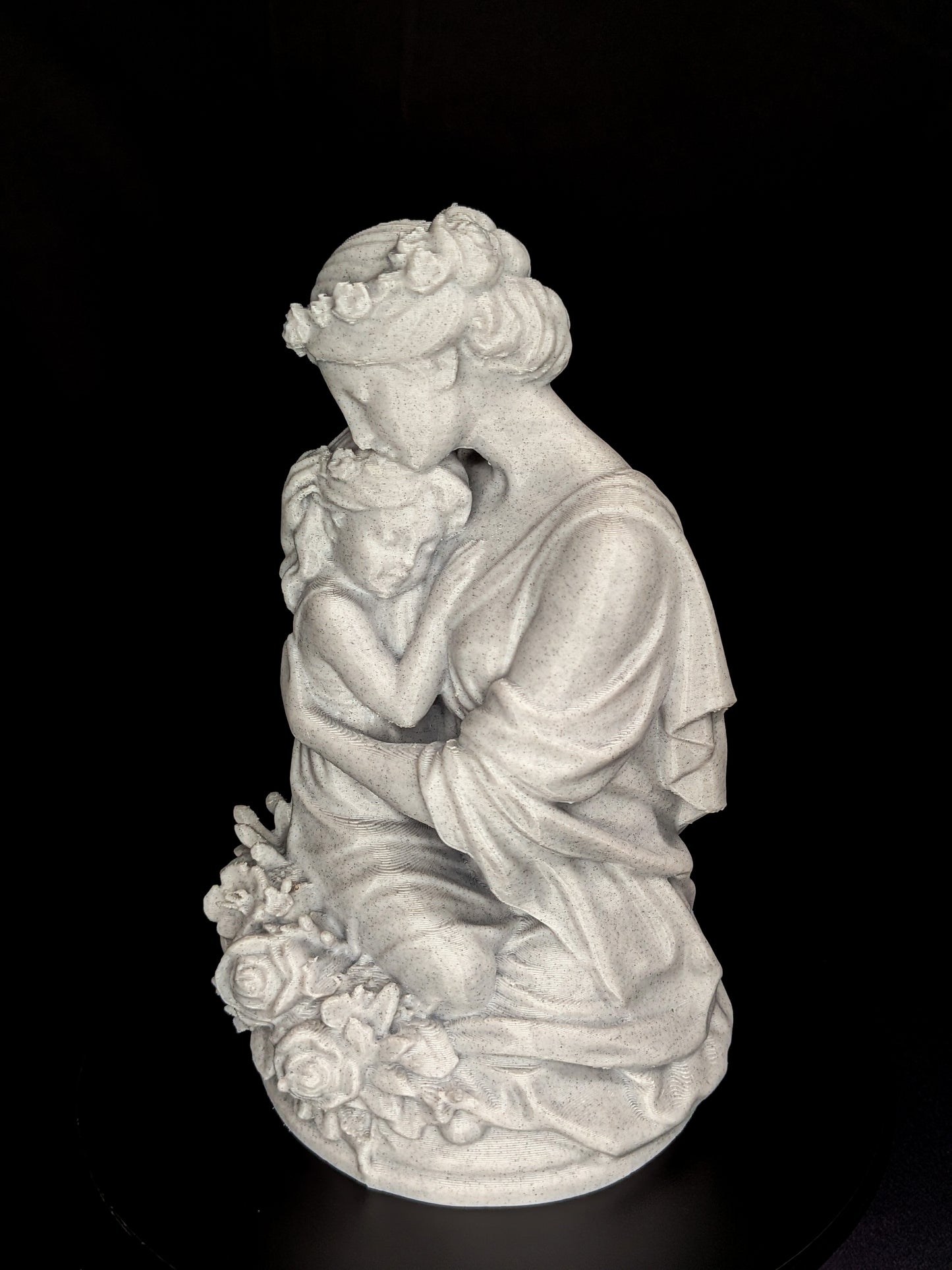 Mother and Daughter Statue - Marble Finish Family Sculpture