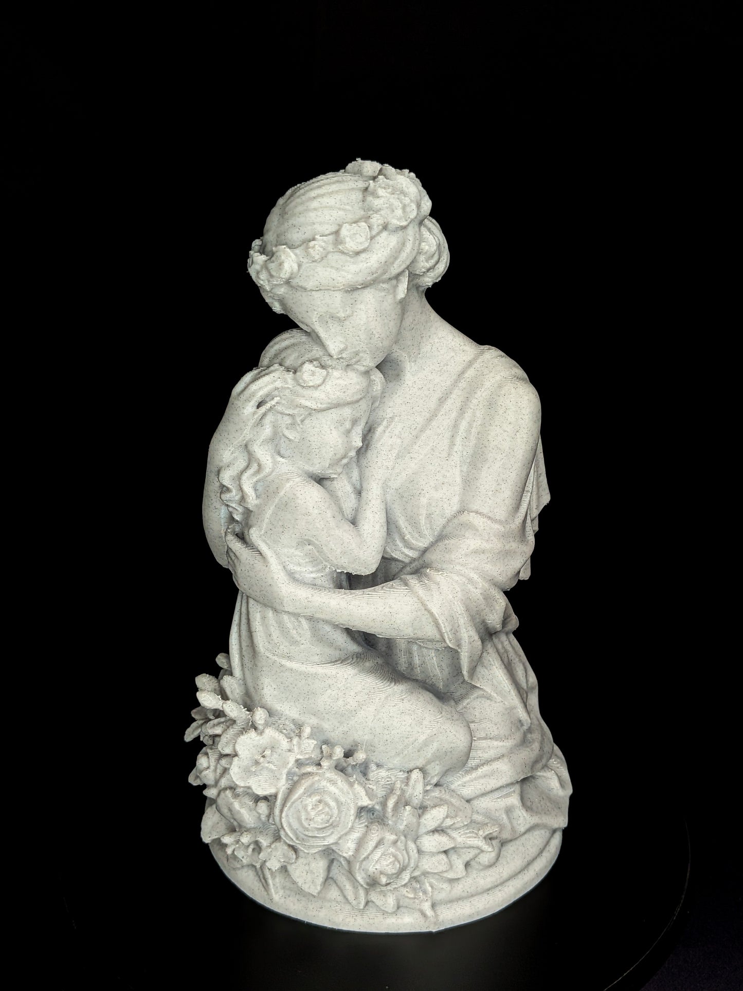 Mother and Daughter Statue - Marble Finish Family Sculpture