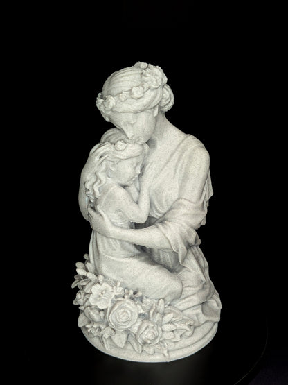 Mother and Daughter Statue - Marble Finish Family Sculpture