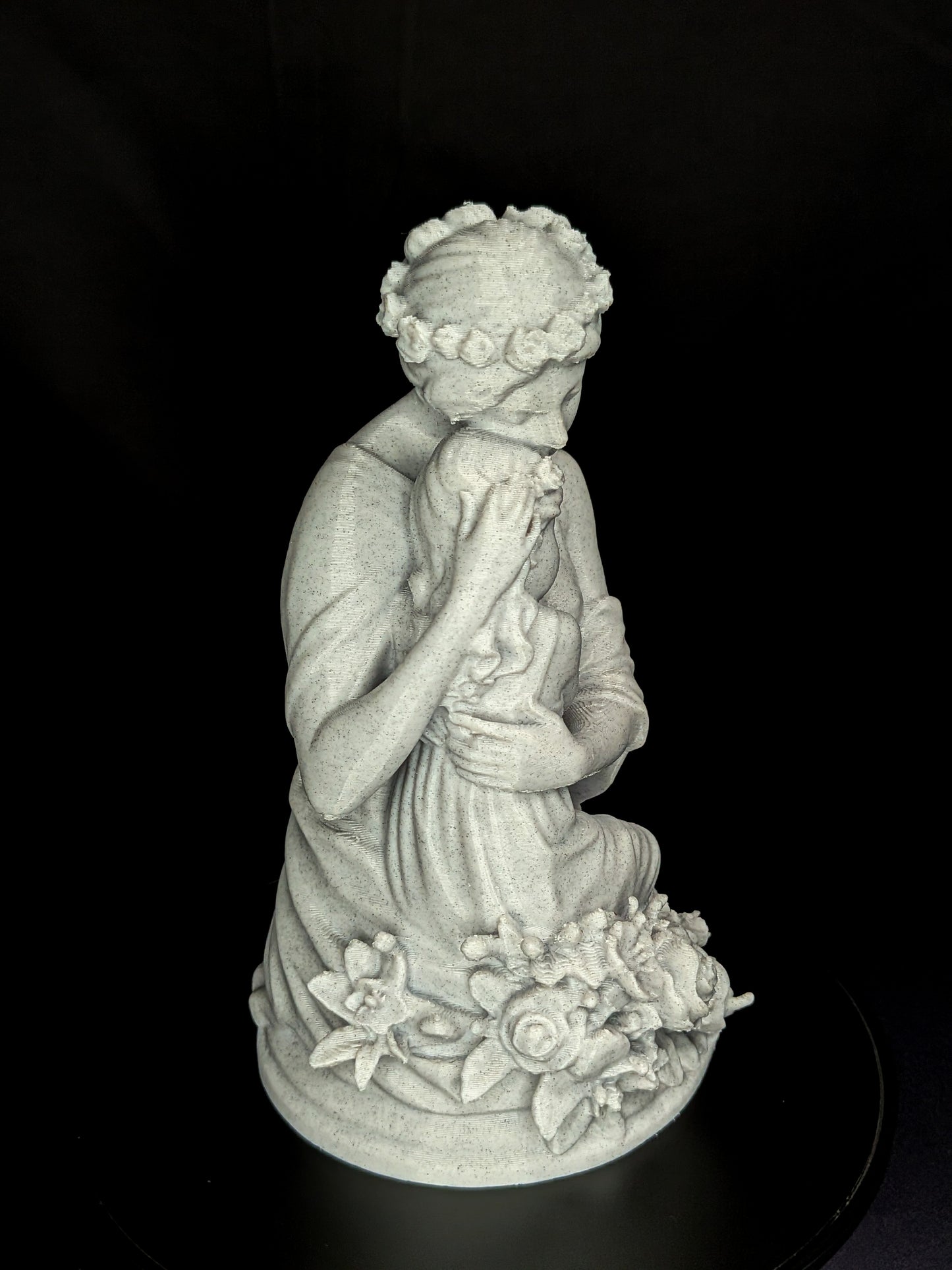 Mother and Daughter Statue - Marble Finish Family Sculpture