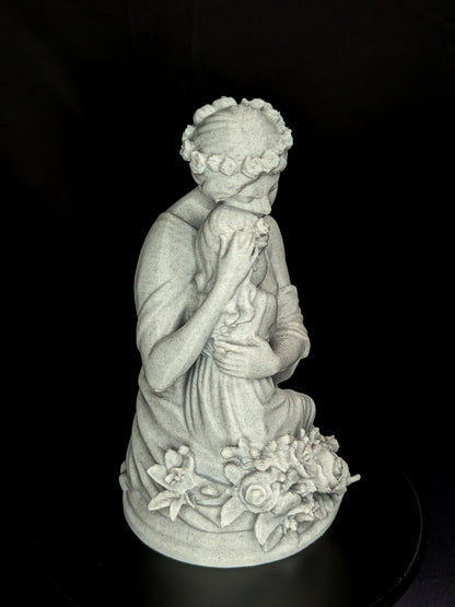Mother and Daughter Statue - Marble Finish Family Sculpture
