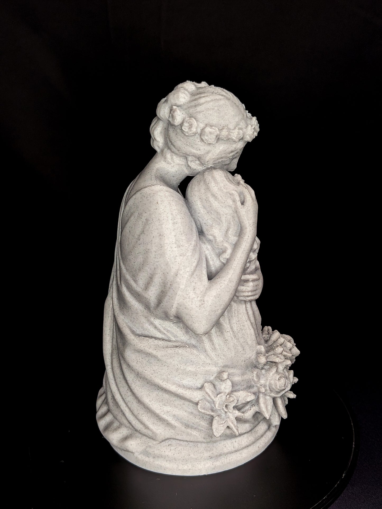 Mother and Daughter Statue - Marble Finish Family Sculpture