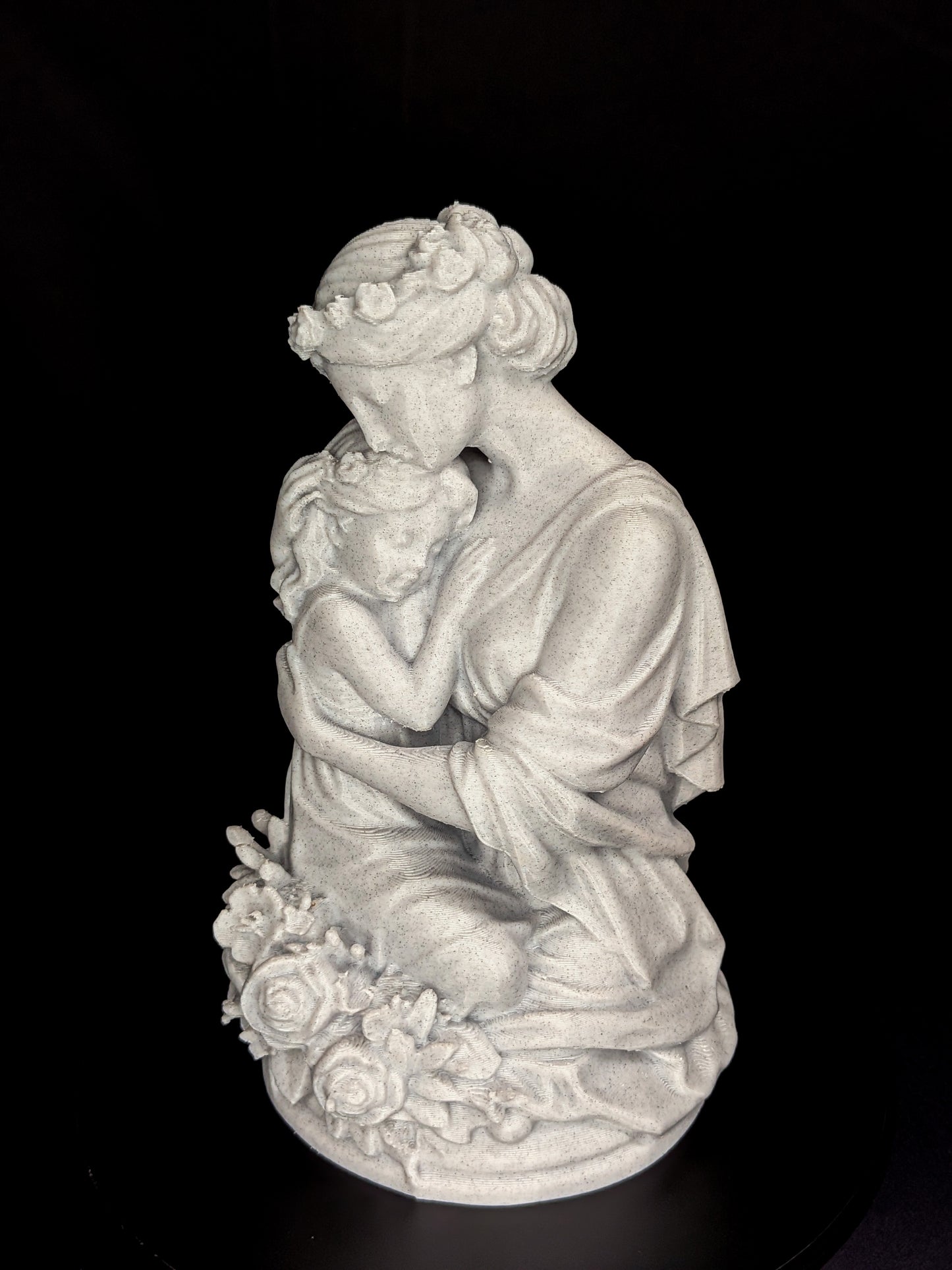 Mother and Daughter Statue - Marble Finish Family Sculpture