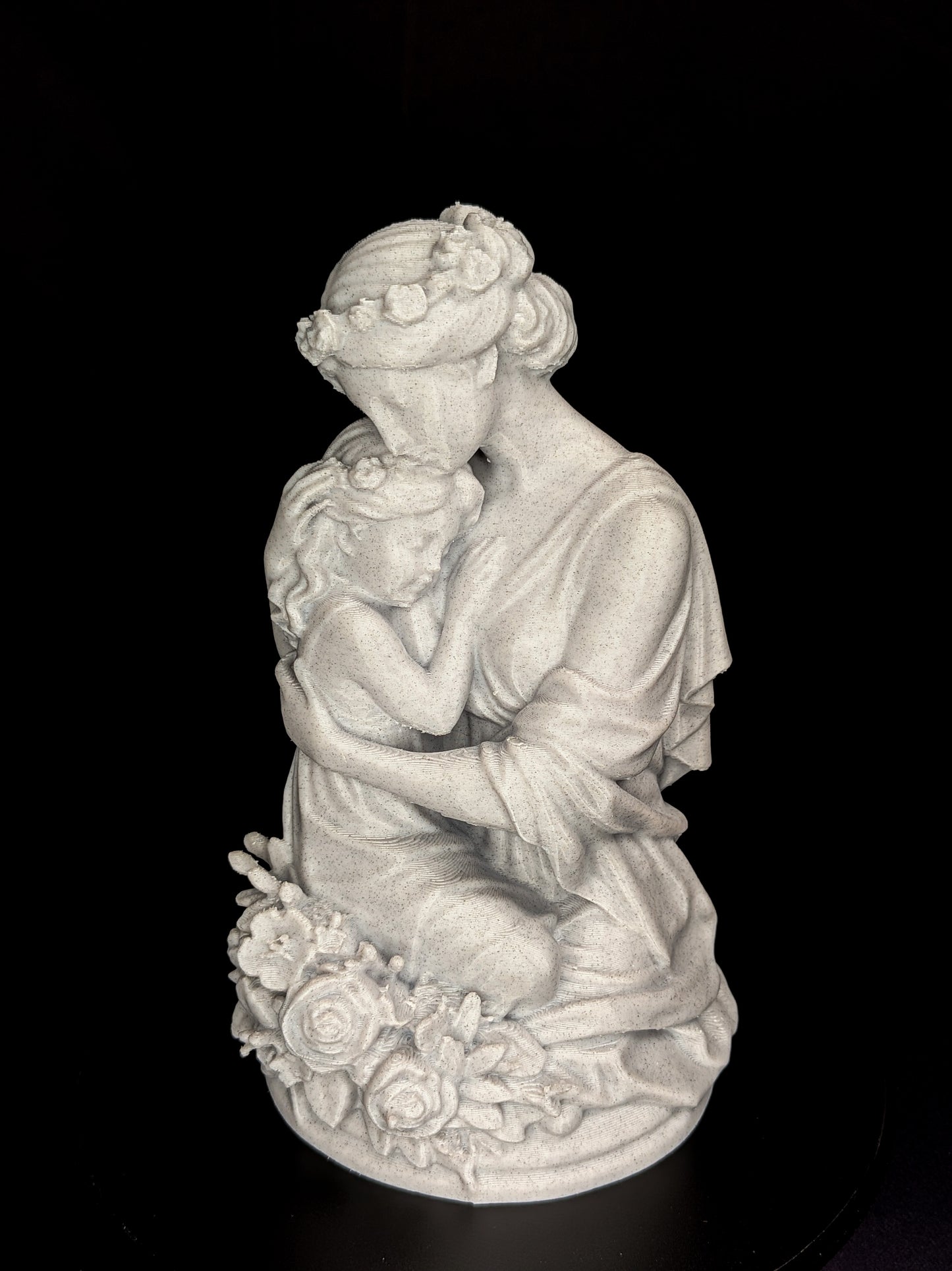 Mother and Daughter Statue - Marble Finish Family Sculpture