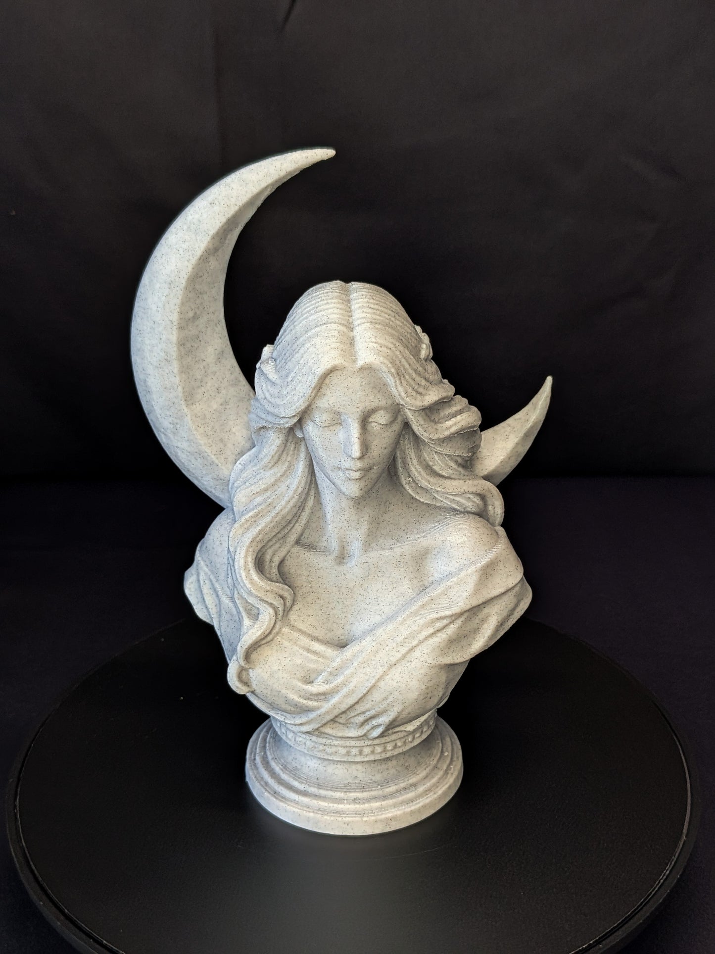 Moon Goddess Bust - Marble Finish Lunar Sculpture