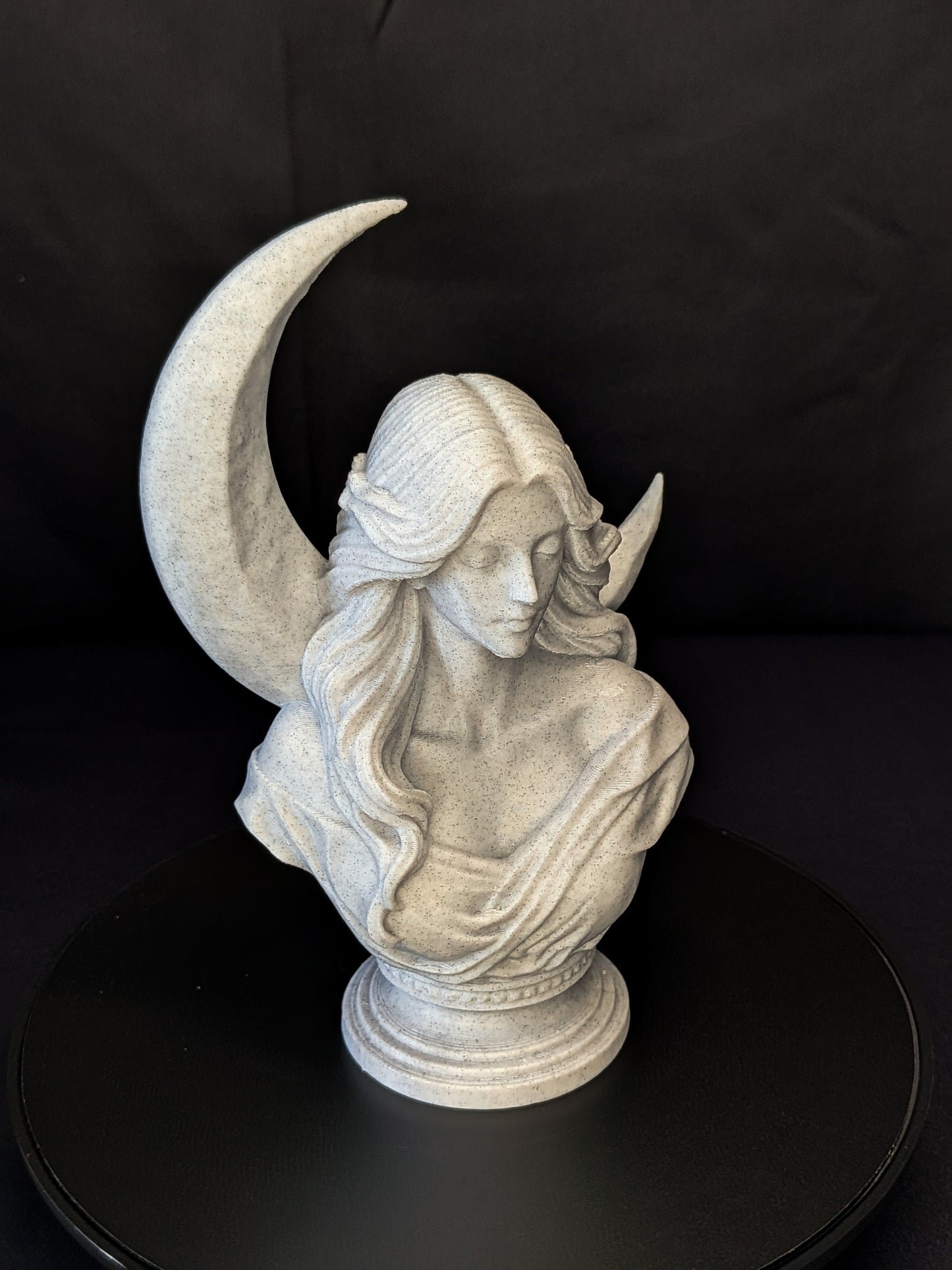 Moon Goddess Bust - Marble Finish Lunar Sculpture