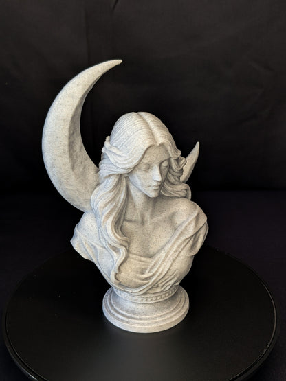 Moon Goddess Bust - Marble Finish Lunar Sculpture