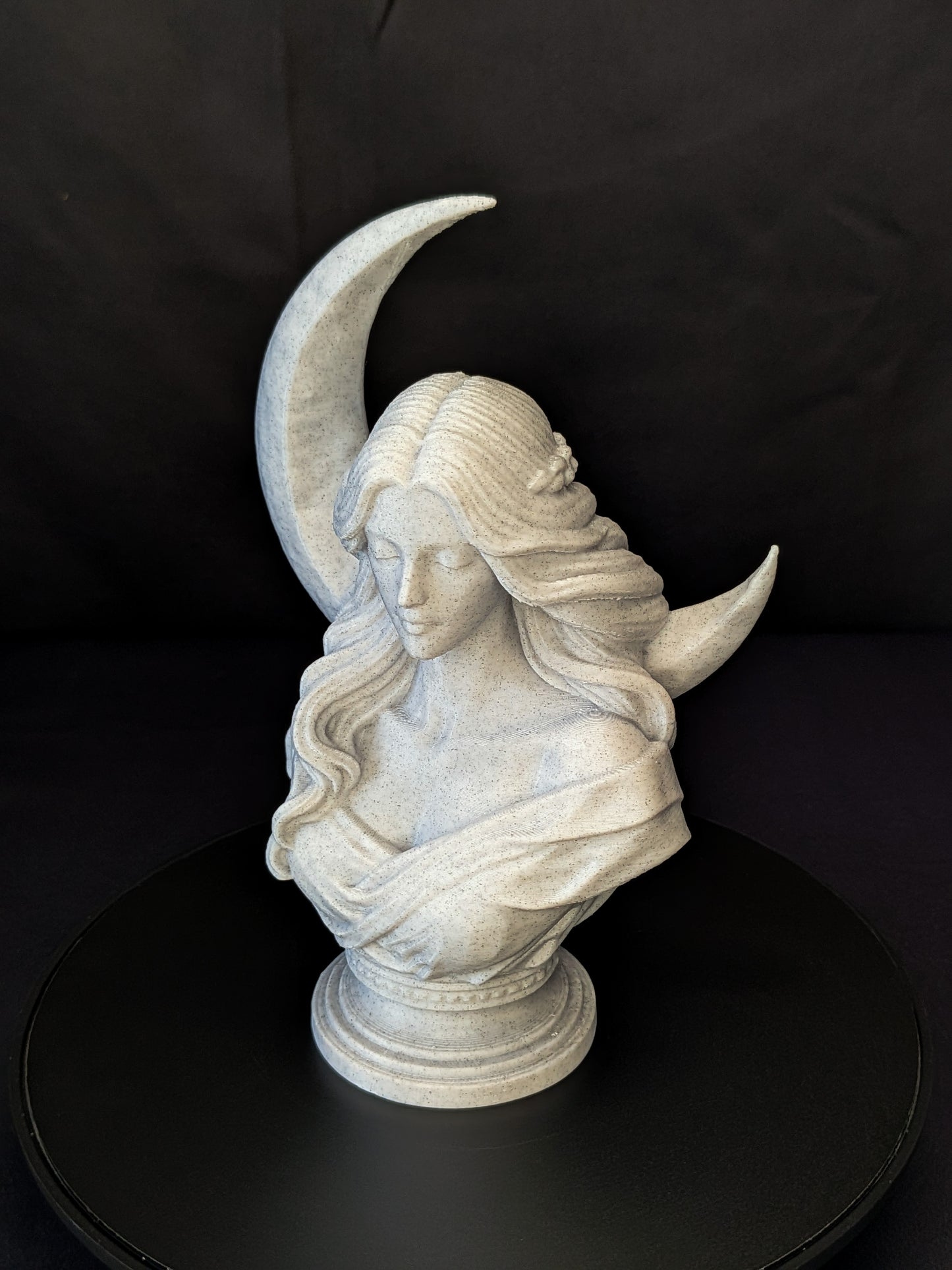 Moon Goddess Bust - Marble Finish Lunar Sculpture