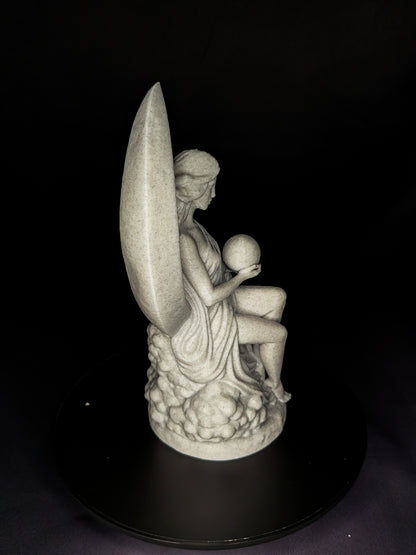 Moon Goddess Statue - Marble Finish Celestial Sculpture