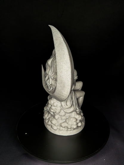 Moon Goddess Statue - Marble Finish Celestial Sculpture