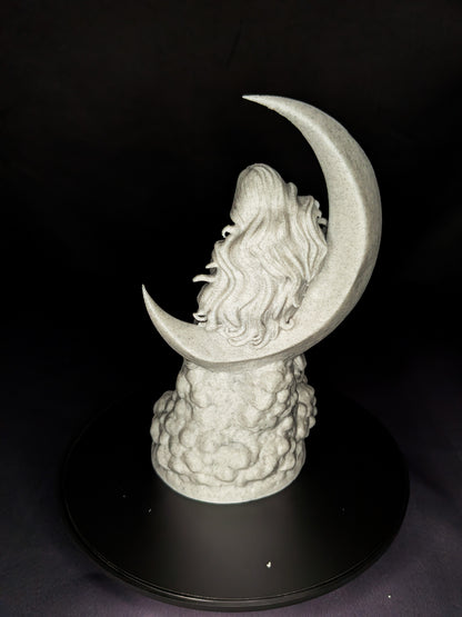 Moon Goddess Statue - Marble Finish Celestial Sculpture