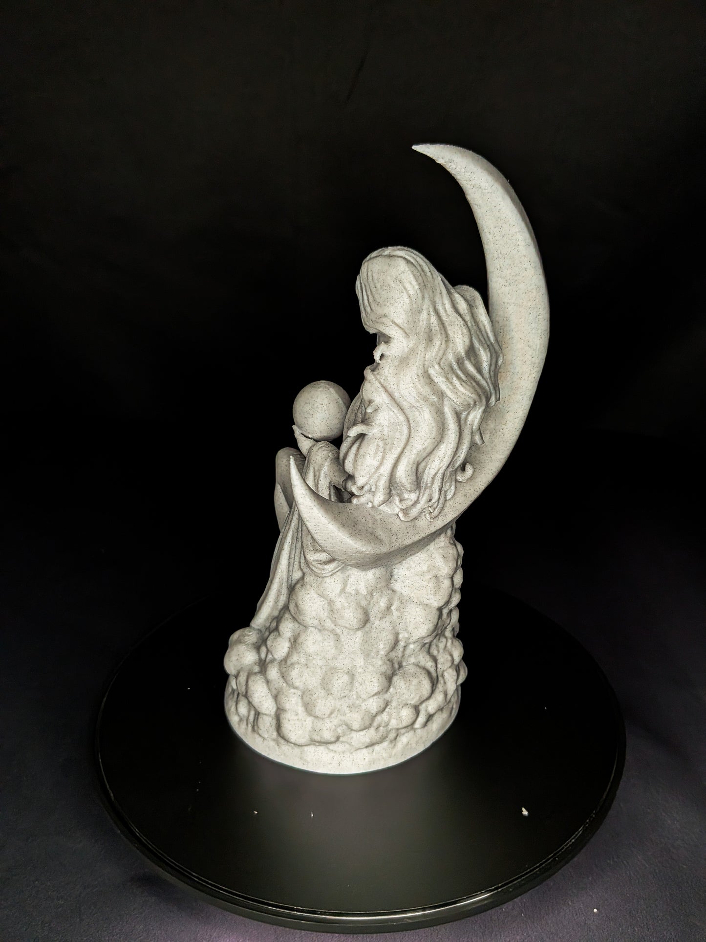 Moon Goddess Statue - Marble Finish Celestial Sculpture