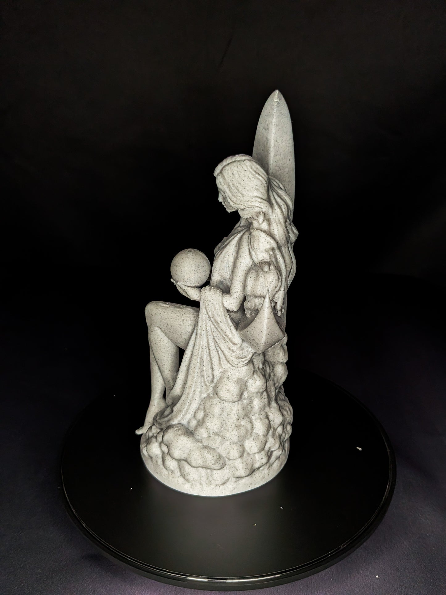 Moon Goddess Statue - Marble Finish Celestial Sculpture