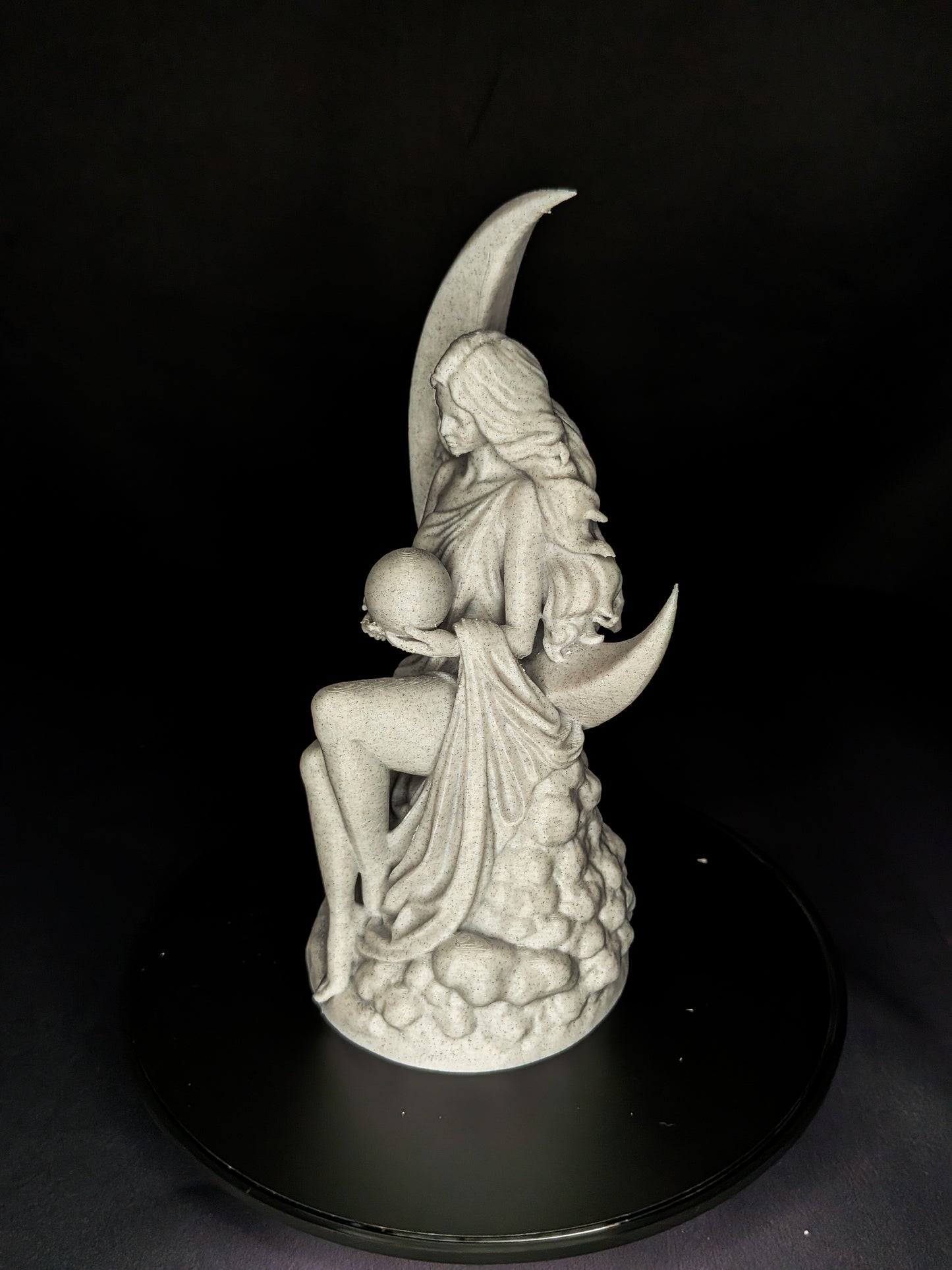 Moon Goddess Statue - Marble Finish Celestial Sculpture