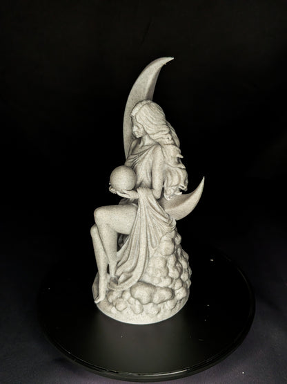 Moon Goddess Statue - Marble Finish Celestial Sculpture