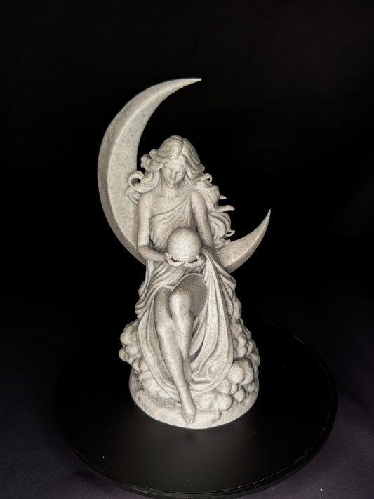 Moon Goddess Statue - Marble Finish Celestial Sculpture