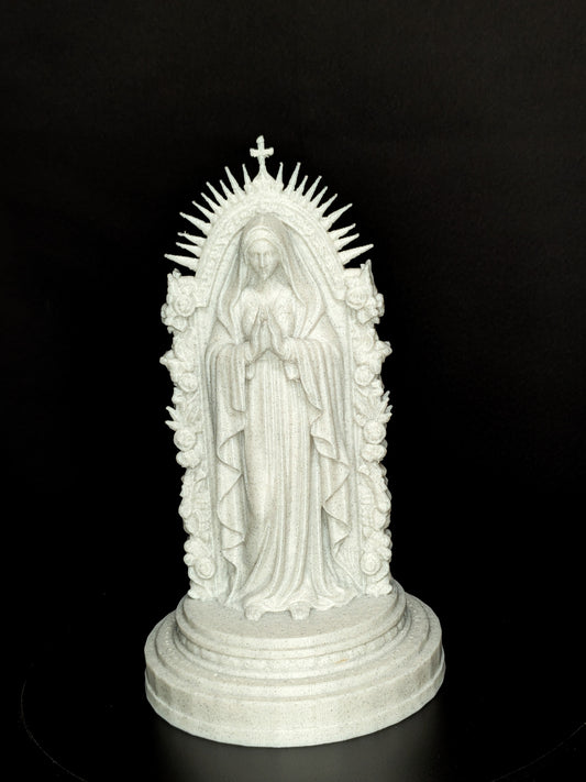 Mother Mary Statue - Marble Style Virgin Mary Sculpture