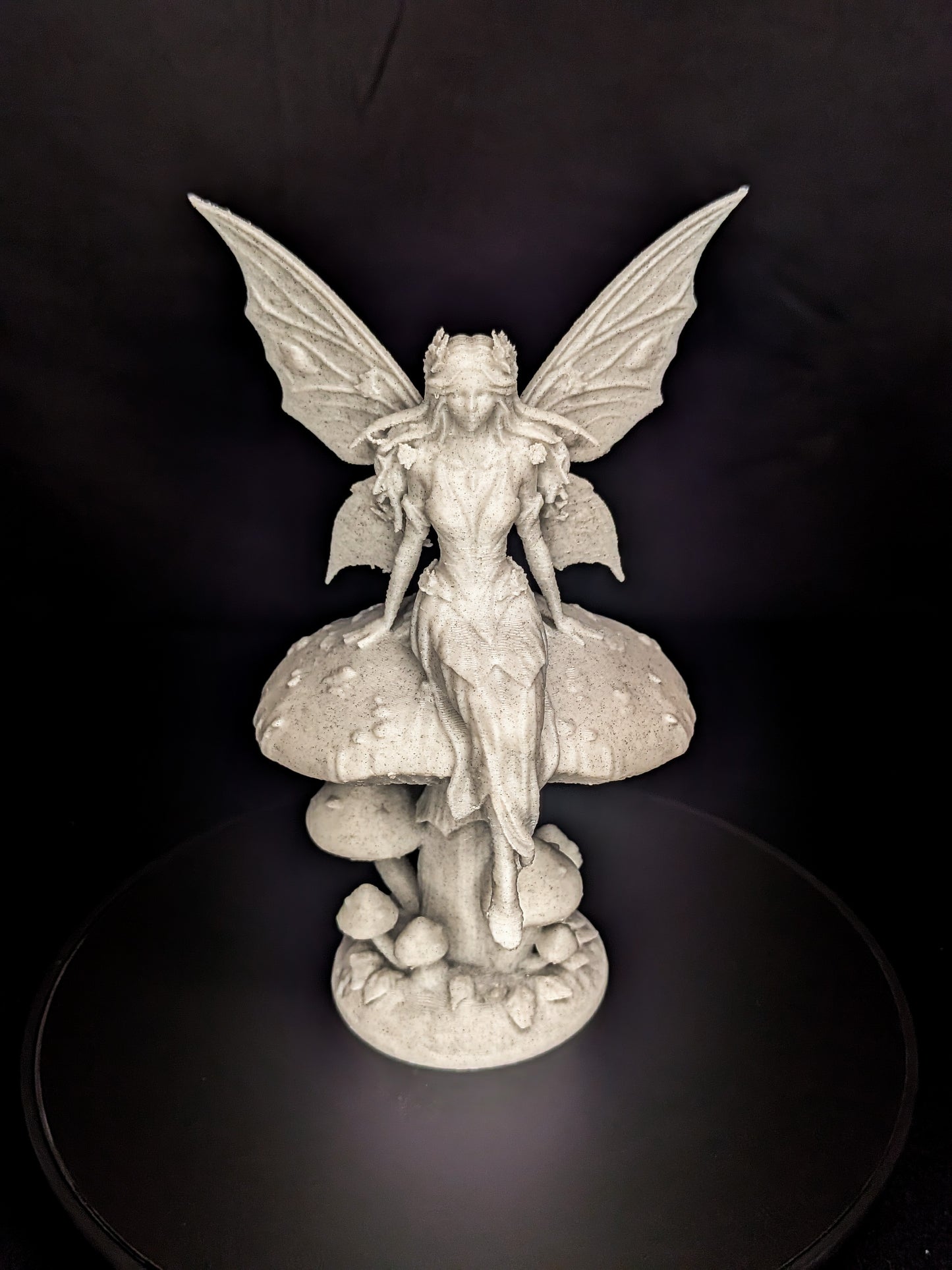 Mushroom Fairy Statue - Marble Finish Fantasy Sculpture
