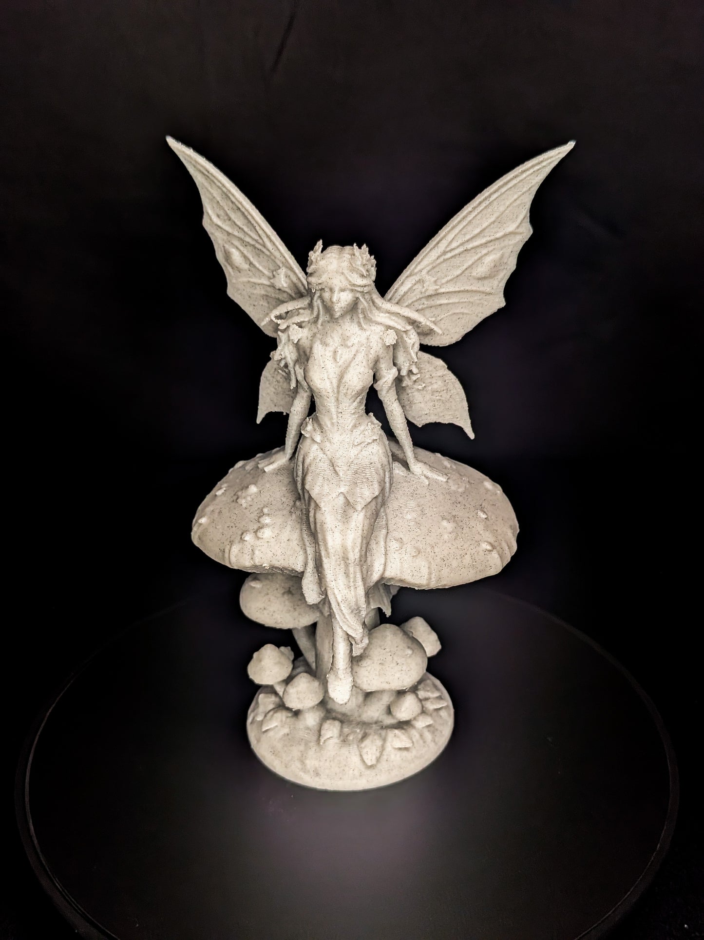 Mushroom Fairy Statue - Marble Finish Fantasy Sculpture